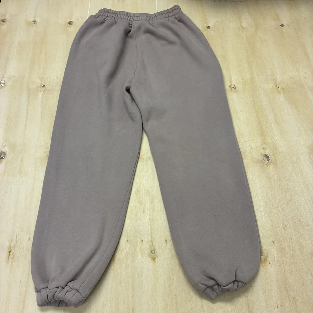 COMFRT Sweatpants Mens Medium Brown Fleece Elastic Waist Pockets Cuffed